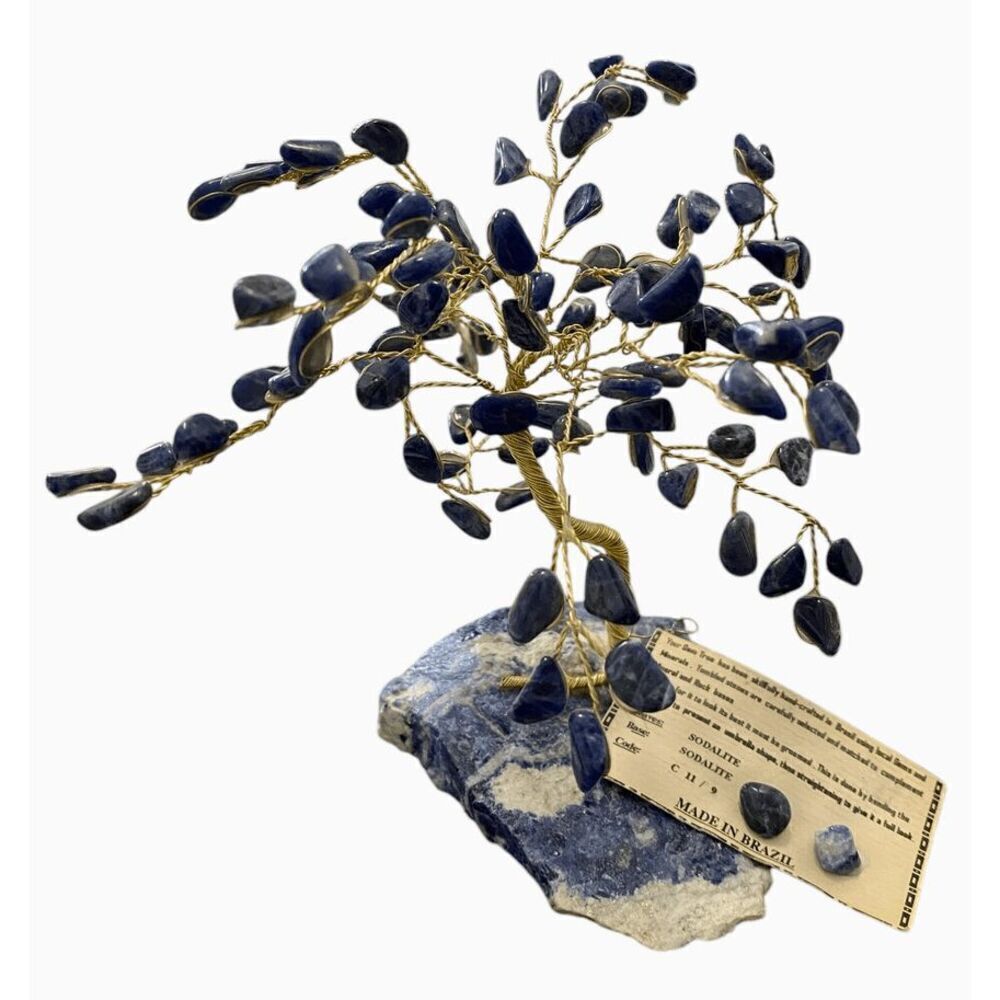 Vintage‎ Sodalite Gem Tree Handmade in Brazil with Local Gems